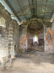 Interior and frescoes of Kaymaklı Armenian Monastery (Amenaprgič Vank) in Trabzon Province, Turkey 