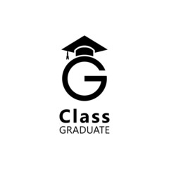 Graduation Logo with Letter G. Best for University or Graduate logo design inspiration. Flat Design Vector Illustration
