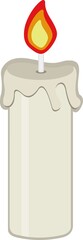 Vector illustration of a candle with its flame lit