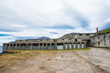 The old Herring factory of Eyri in Ingolfsfjordur in Strandir in Iceland