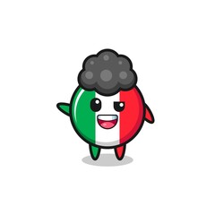 italy flag character as the afro boy