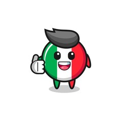 italy flag mascot doing thumbs up gesture