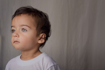 portrait of little boy in profile