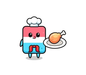 eraser fried chicken chef cartoon character