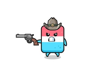 the eraser cowboy shooting with a gun