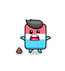 Fototapeta premium eraser earth surprised to meet poop