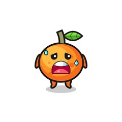 the fatigue cartoon of mandarin orange