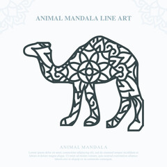 Animal Mandala. Vintage decorative elements. Oriental pattern, vector illustration.