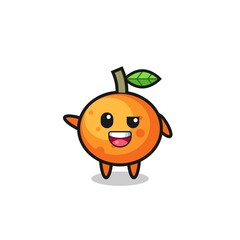 mandarin orange character as the afro boy