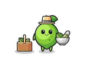 lime herbalist cute cartoon