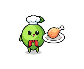 lime fried chicken chef cartoon character