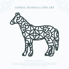 Animal Mandala. Vintage decorative elements. Oriental pattern, vector illustration.