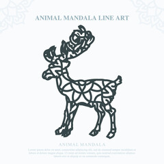 Animal Mandala. Vintage decorative elements. Oriental pattern, vector illustration.