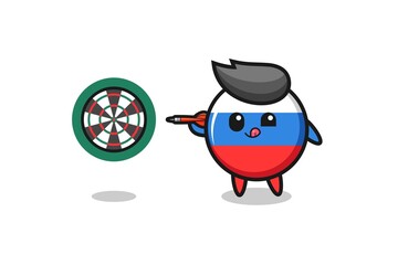 cute russia flag is playing dart