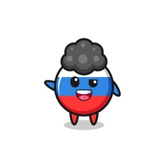 russia flag character as the afro boy