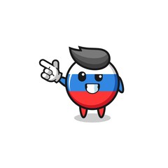 russia flag mascot pointing top left