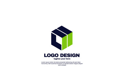 vector hexagon logo design cube creative template