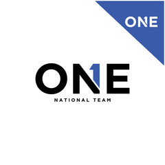 Number one negative space logo concept