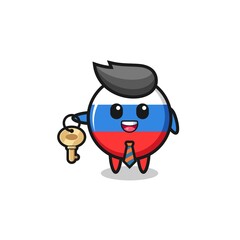 cute russia flag as a real estate agent mascot