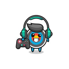 target archery gamer mascot holding a game controller