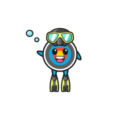 Obraz premium the target archery diver cartoon character