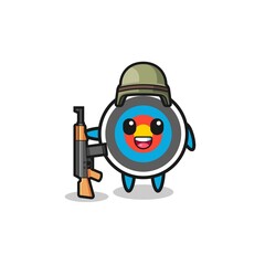 cute target archery mascot as a soldier