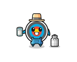 target archery cartoon as the dairy farmer