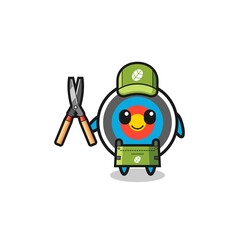 cute target archery as gardener mascot