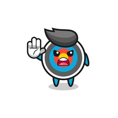 target archery character doing stop gesture