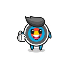 target archery mascot doing thumbs up gesture