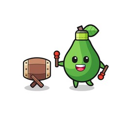 avocado muslim cartoon is beating the bedug