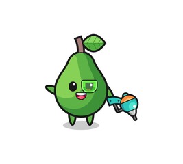 avocado cartoon as future warrior mascot