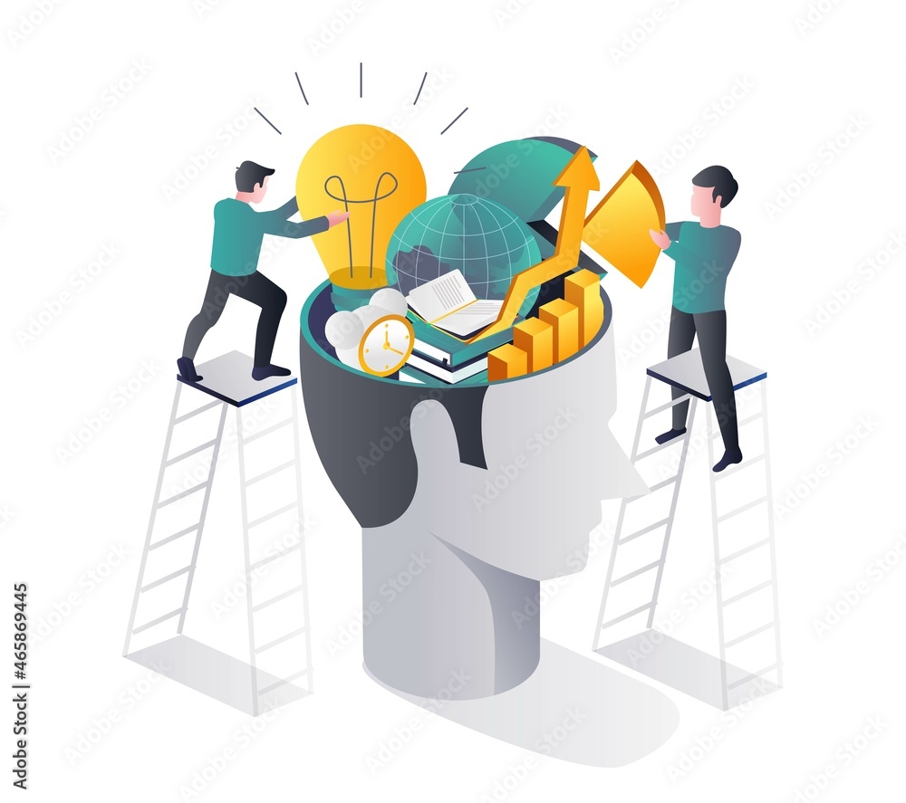 Poster filling the brain with knowledge and information
