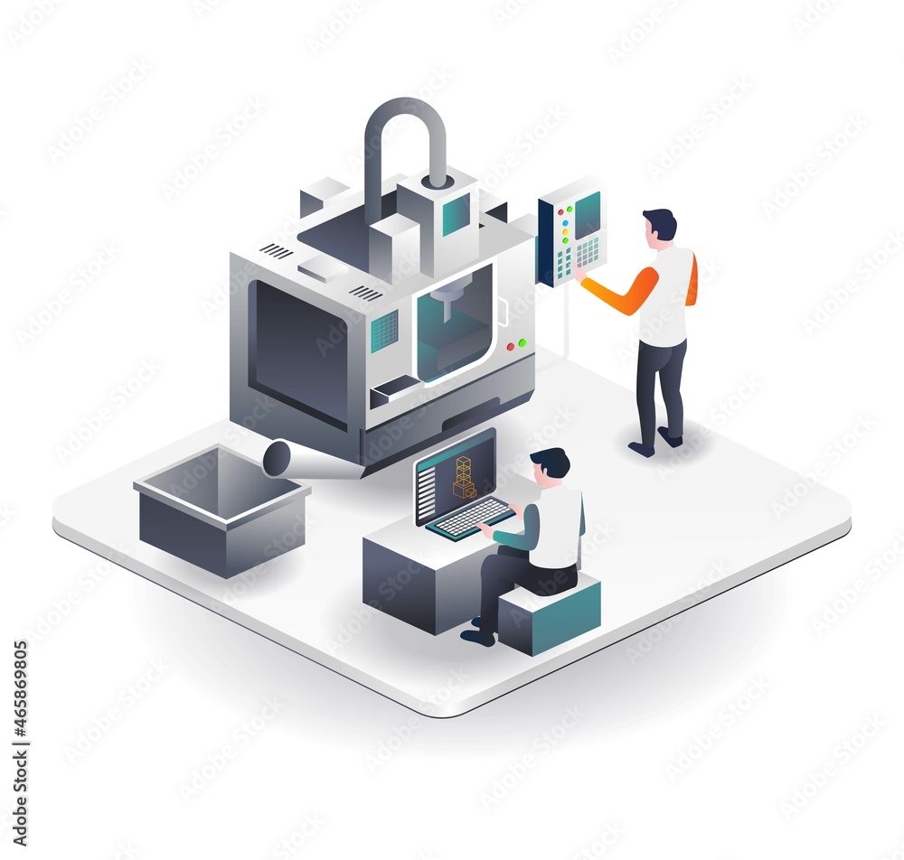 Aufkleber cnc machine operator and 3d design
