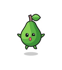 avocado character is jumping gesture