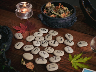 Witchcraft table decoration
