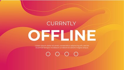 Currently offline twitch banner background vector template. Liquid geometric background with modern design.