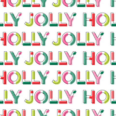 Fun typography design seamless pattern for christmas and new year background.