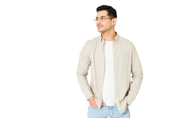 Fototapeta premium Smart man thinking about a new idea