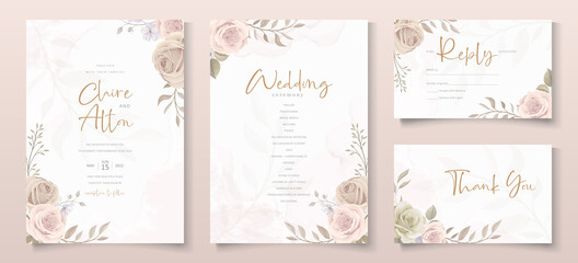 Beautiful roses invitation card template