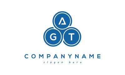 Fototapeta na wymiar AGT three letters creative circle logo design with blue