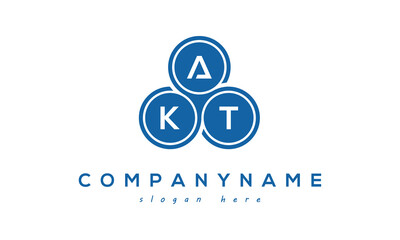 Fototapeta na wymiar AKT three letters creative circle logo design with blue