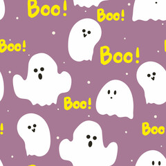 Seamless pattern with cute cartoon halloween for fabric print, textile, gift wrapping paper. colorful vector for textile, flat style