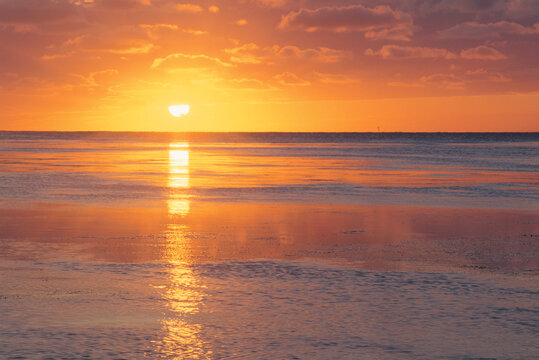 朝日と海, 稚内市,北海道