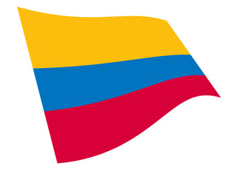 Colombia waving flag 3d illustration isolated on white with clipping path