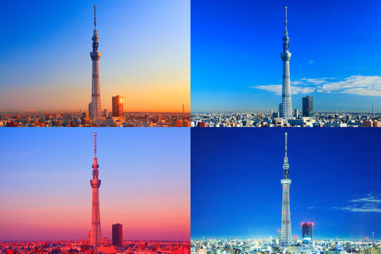 東京スカイツリーの朝昼夕夜, 墨田区,東京都