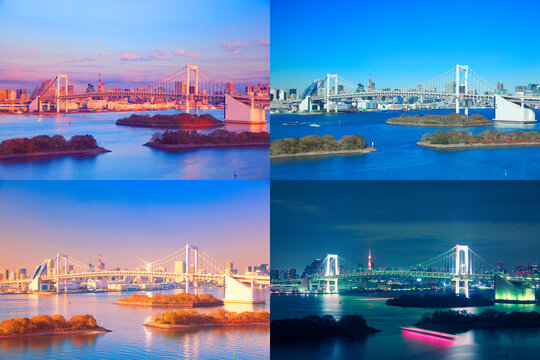 レインボーブリッジと東京タワーの一日, 港区,東京都