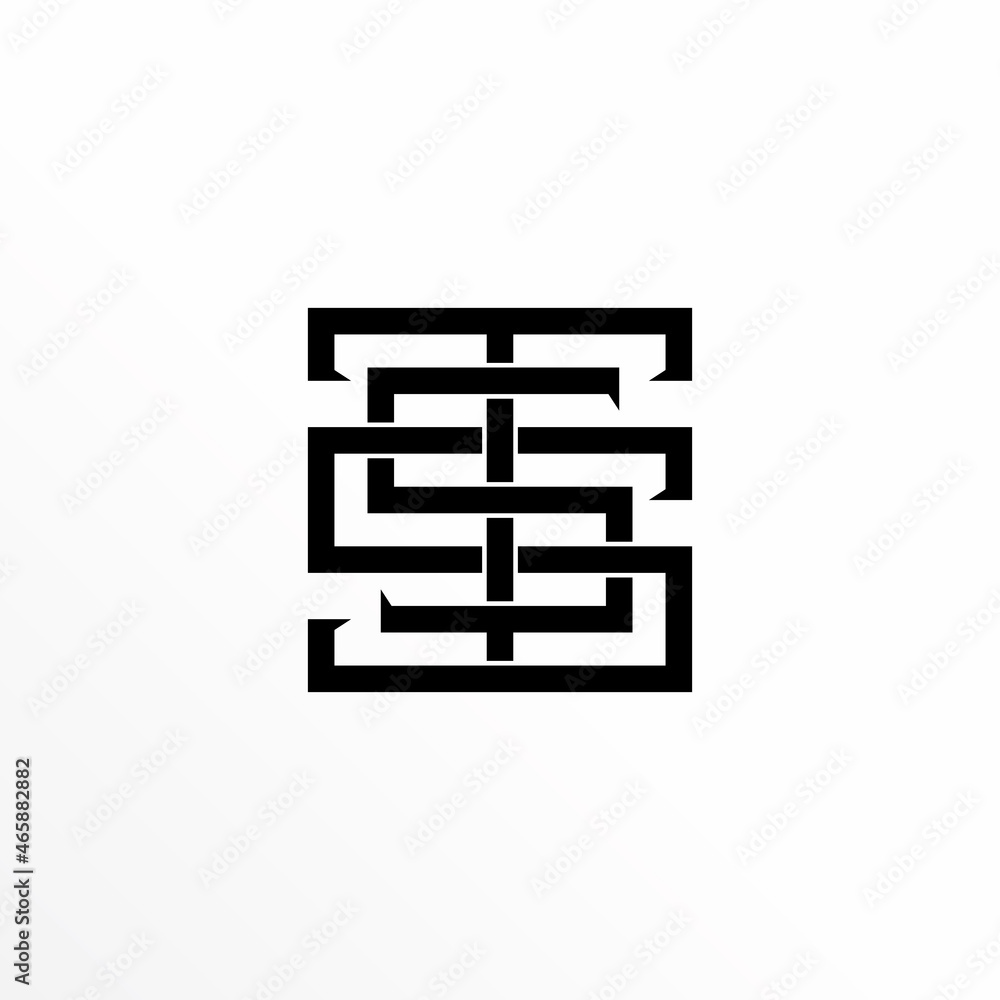 Poster letter or word tss font in line square image graphic icon logo design abstract concept vector stock.