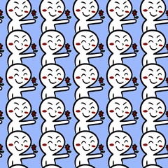 seamless pattern of cute man cartoon