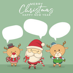 Christmas background with bubble speech